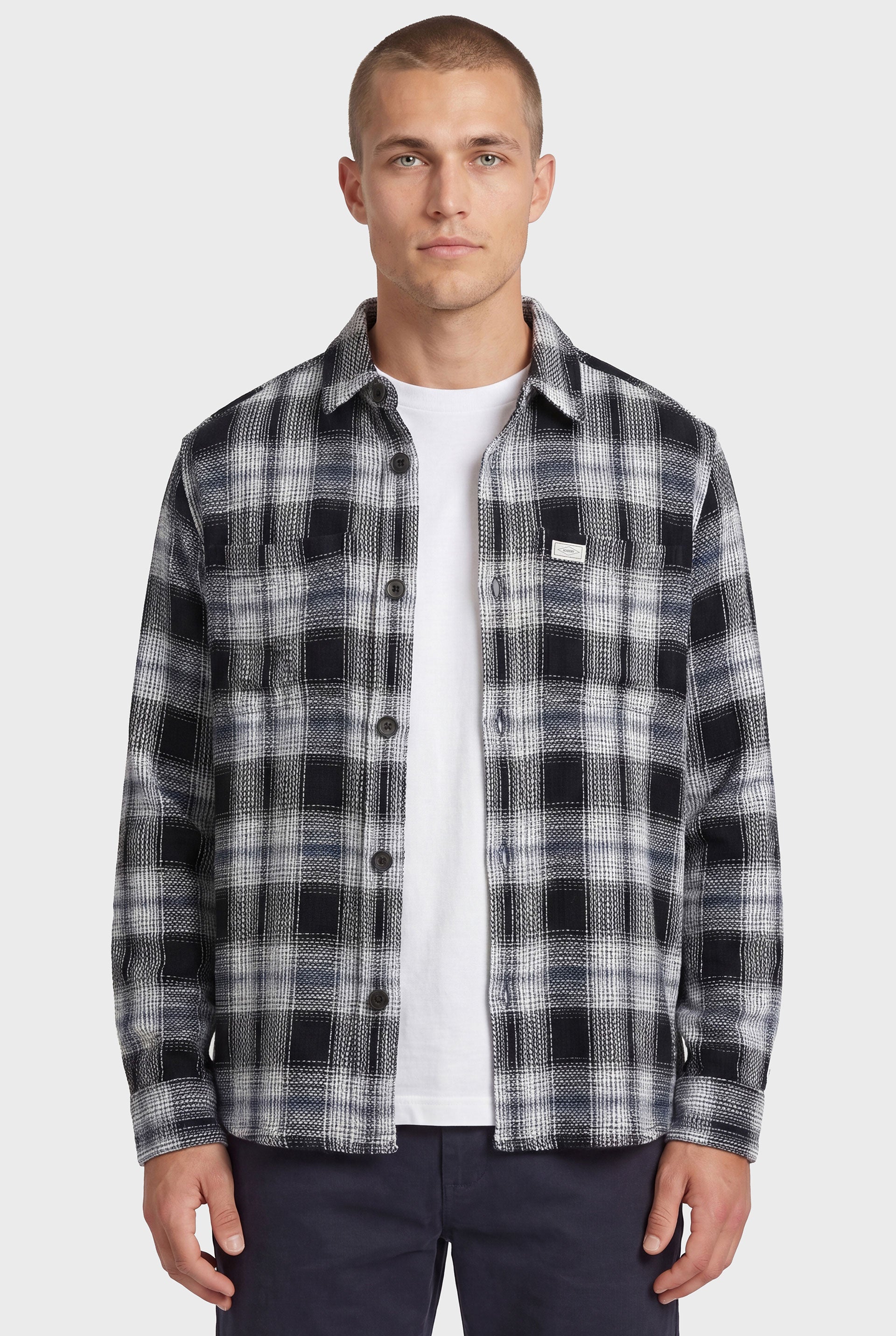 Apache Check Overshirt in Peacoat Navy - Men's Outerwear | Academy