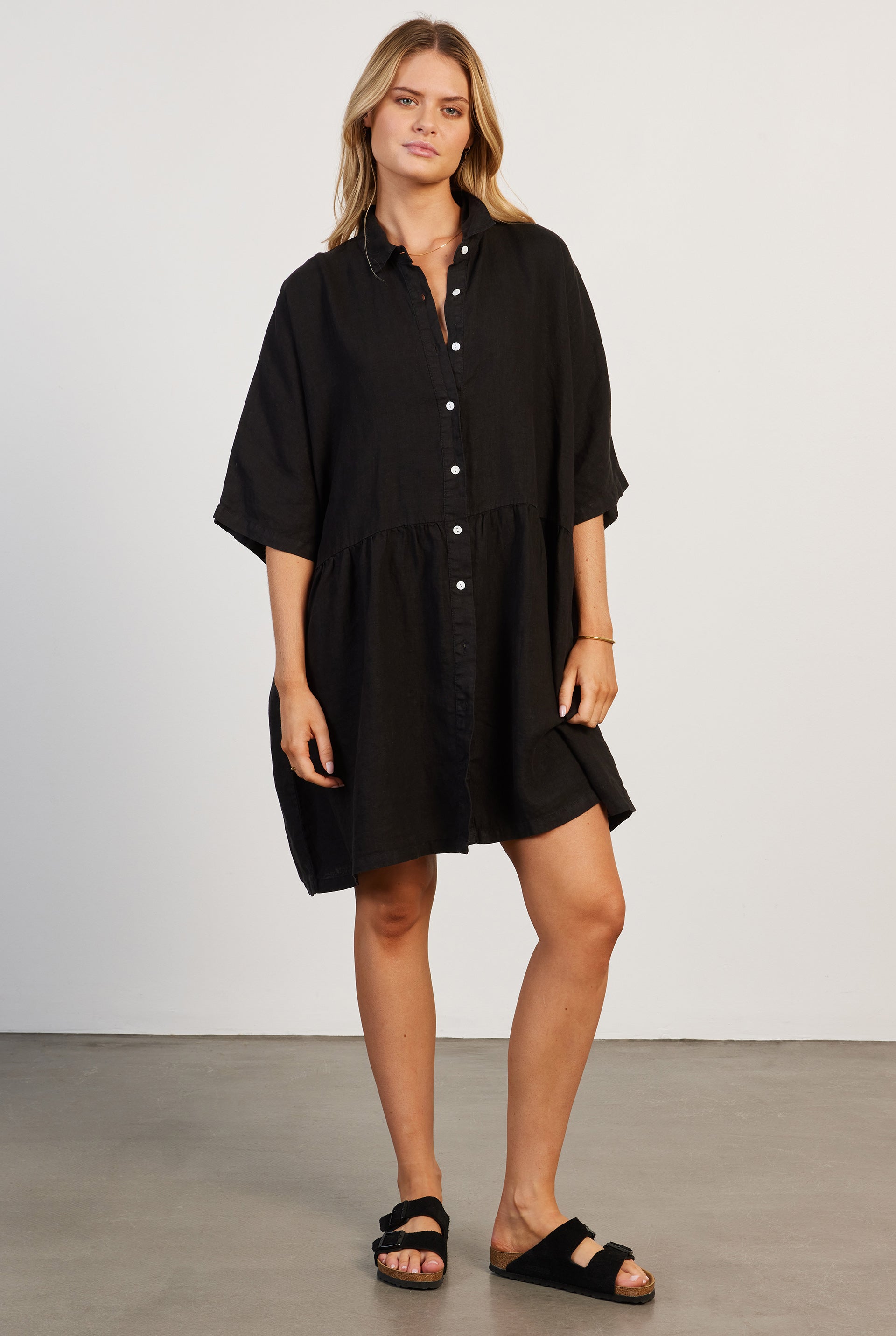 Black linen hotsell dress with pockets