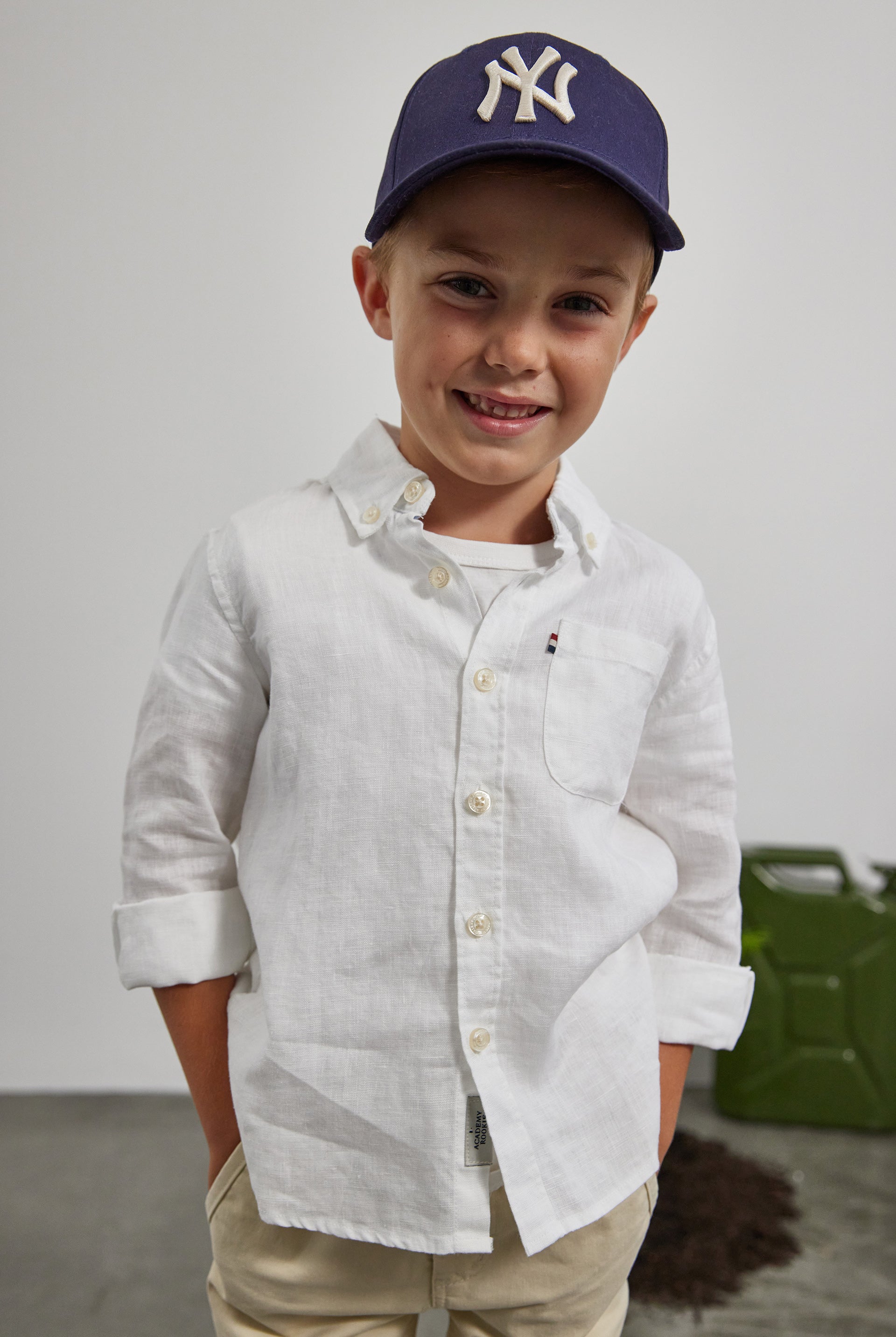 kids white button shirt