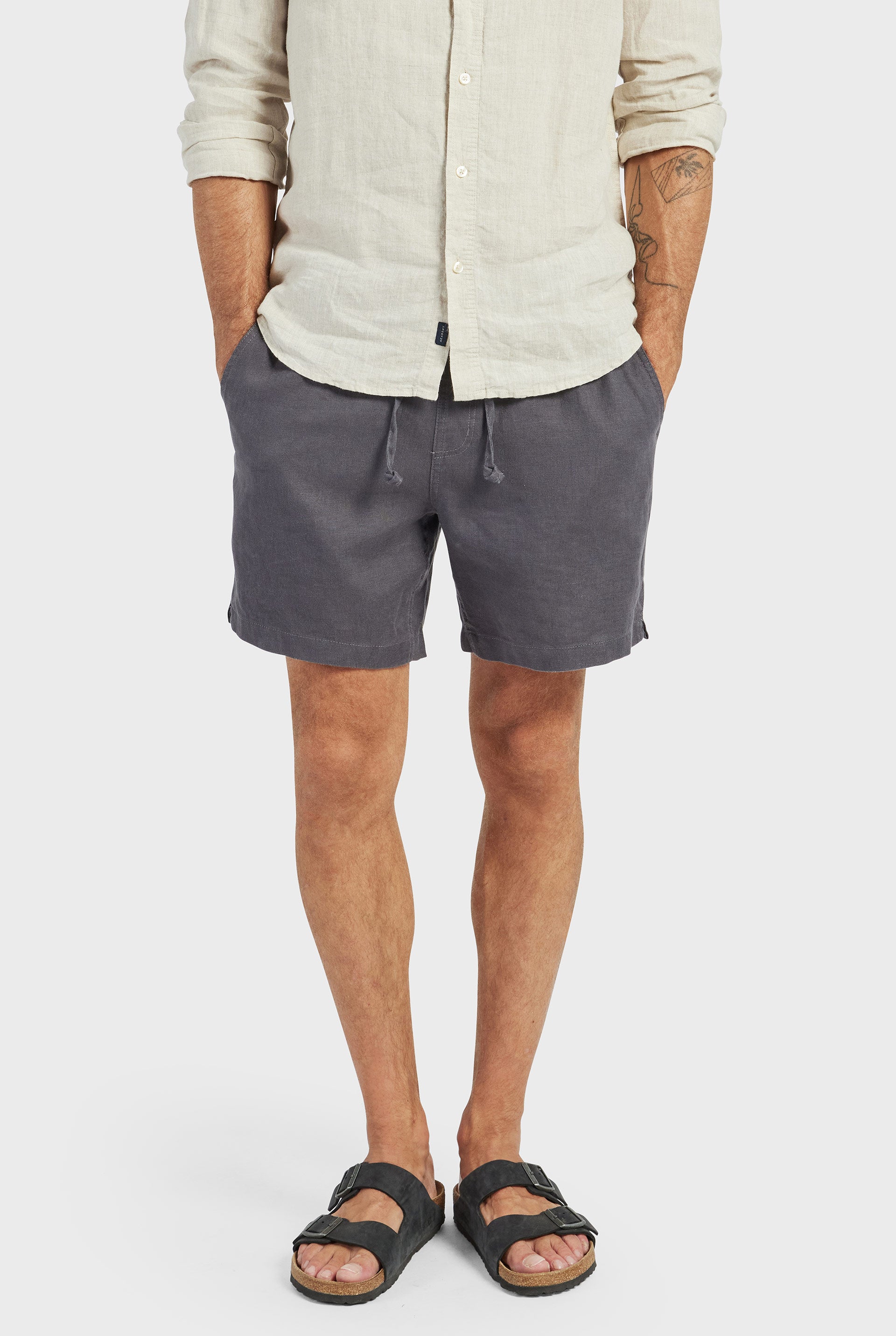 Academy Brand Men's Riviera Linen Shorts - Oatmeal