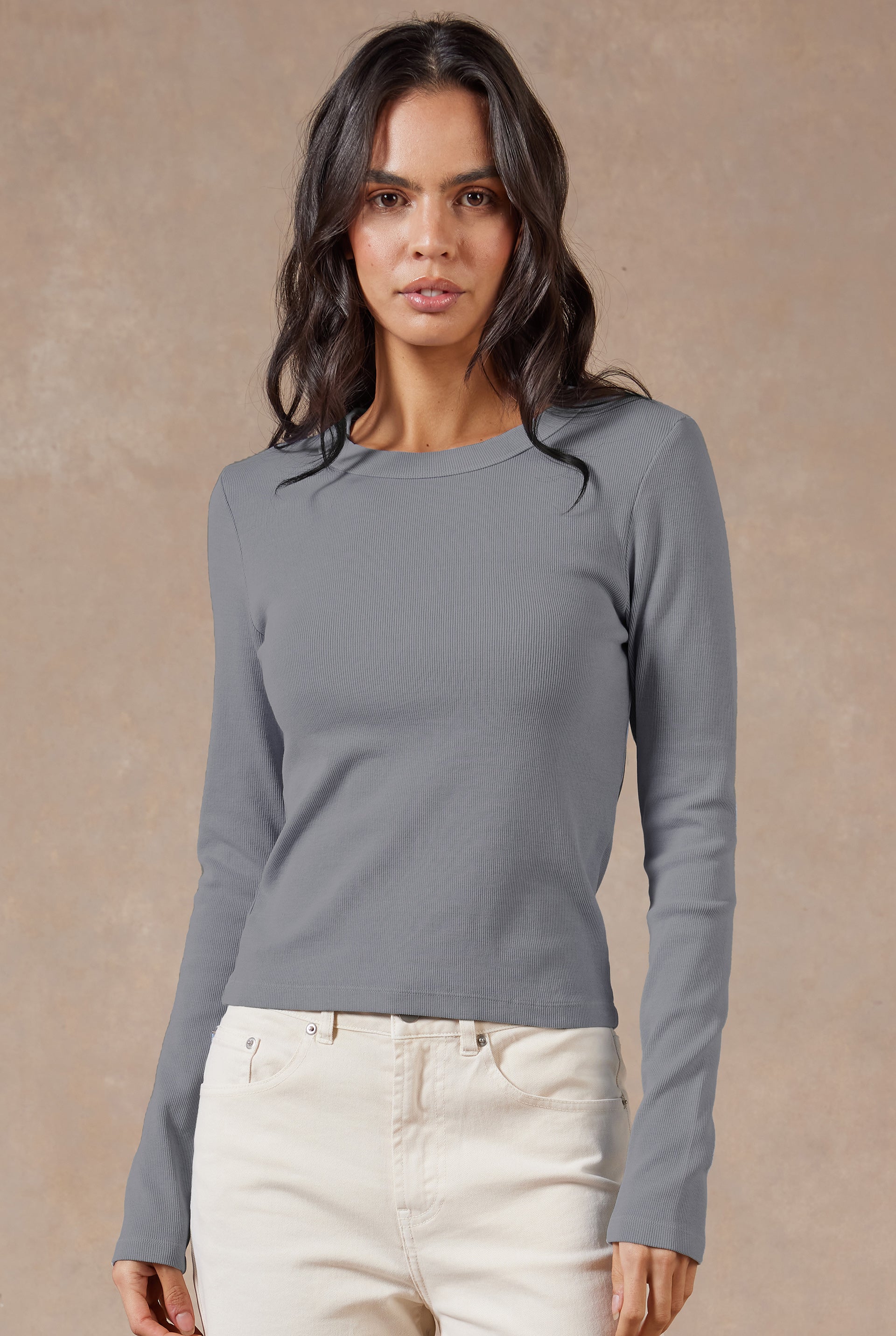 Essential Long Sleeves Ribbed Crop Top by Nimble Activewear Online