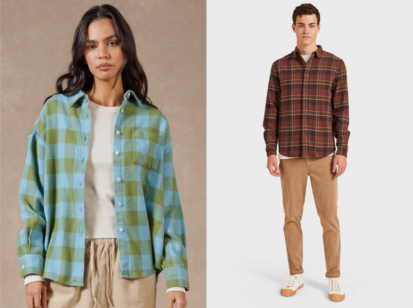 Men's & Women's Checked Shirt Outfit Ideas