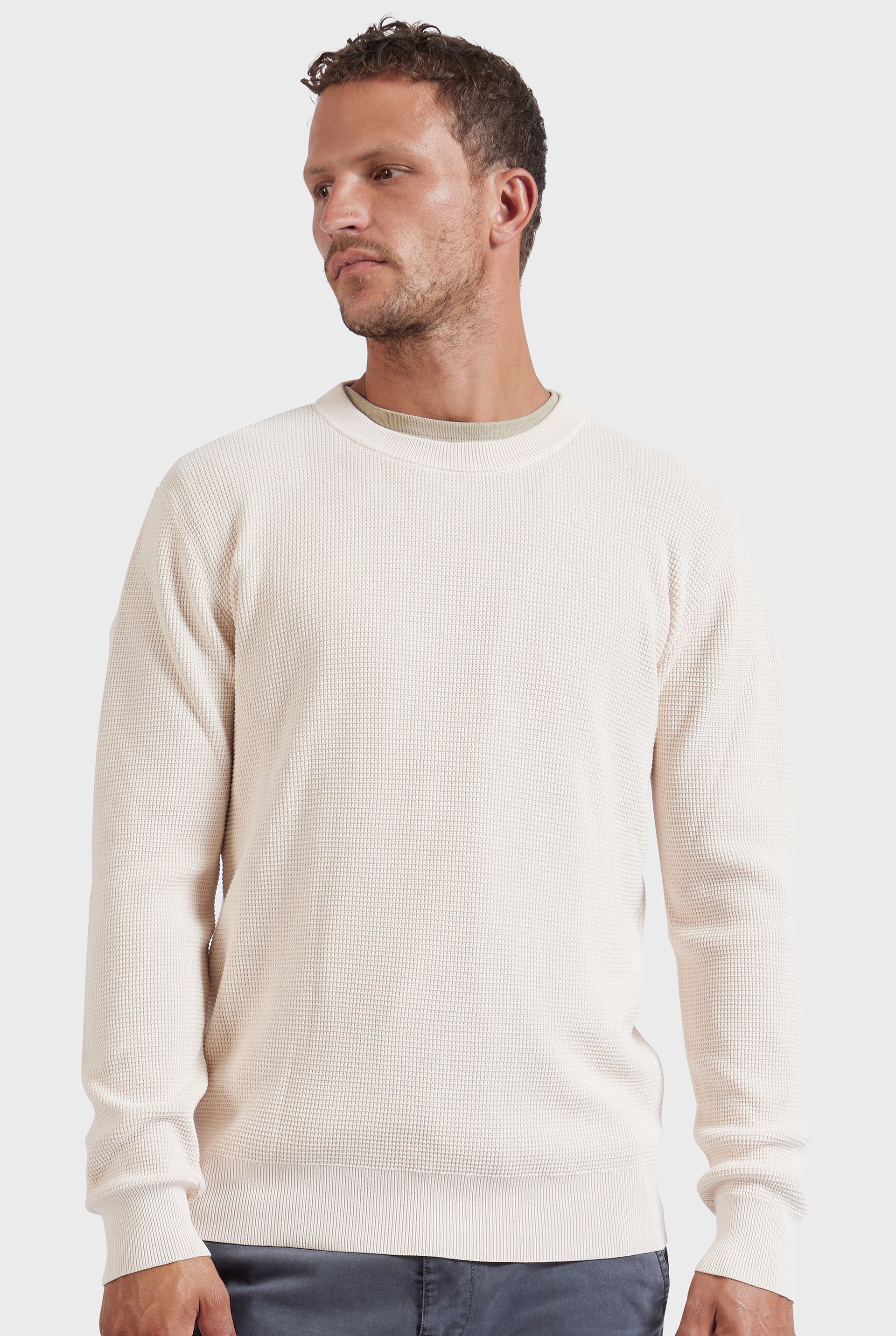 Newport Crew Knit in Milk | Academy Brand