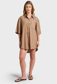 Alma Stripe Poplin Shirt Dress
