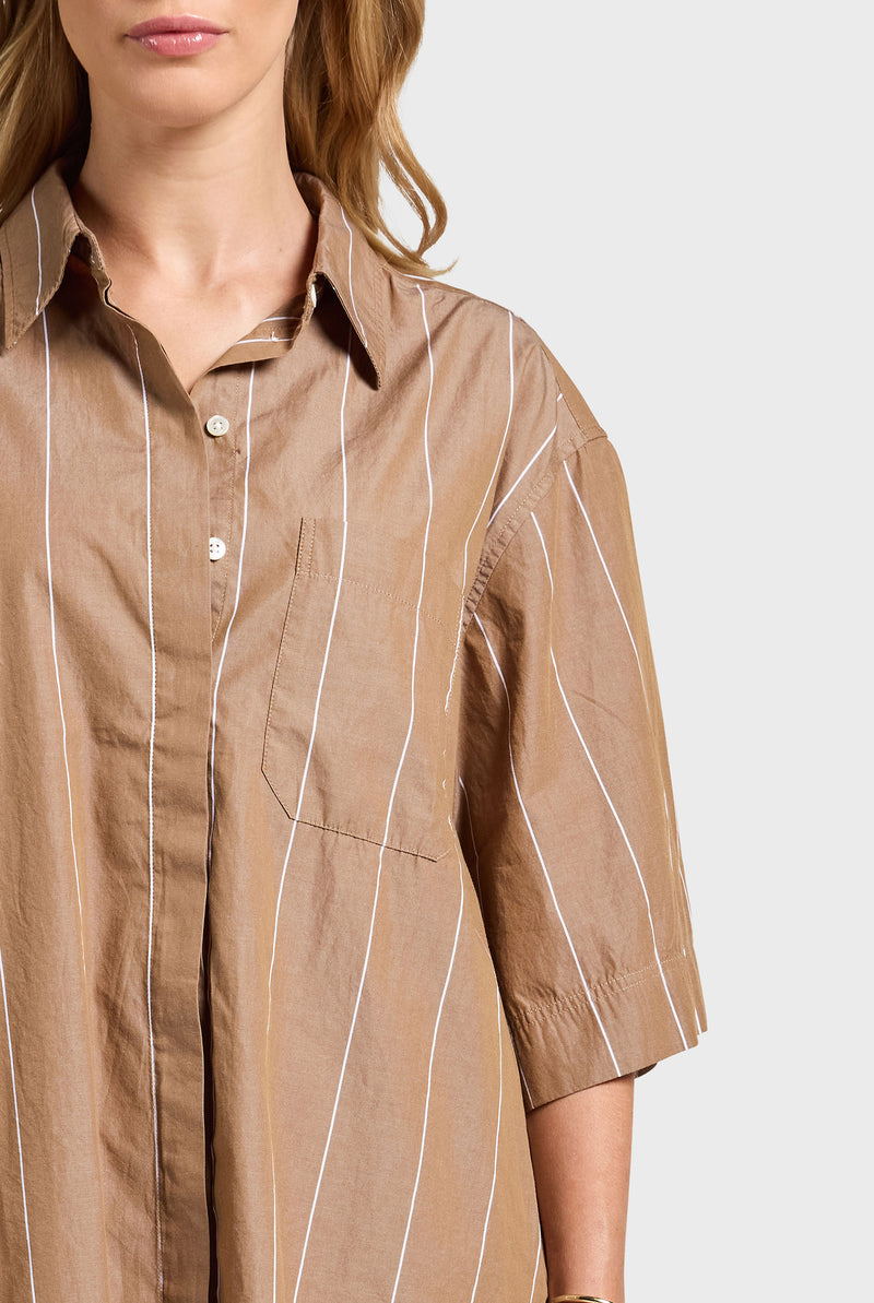 Alma Stripe Poplin Shirt Dress