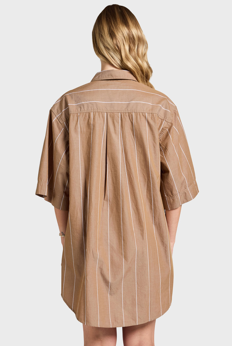 Alma Stripe Poplin Shirt Dress
