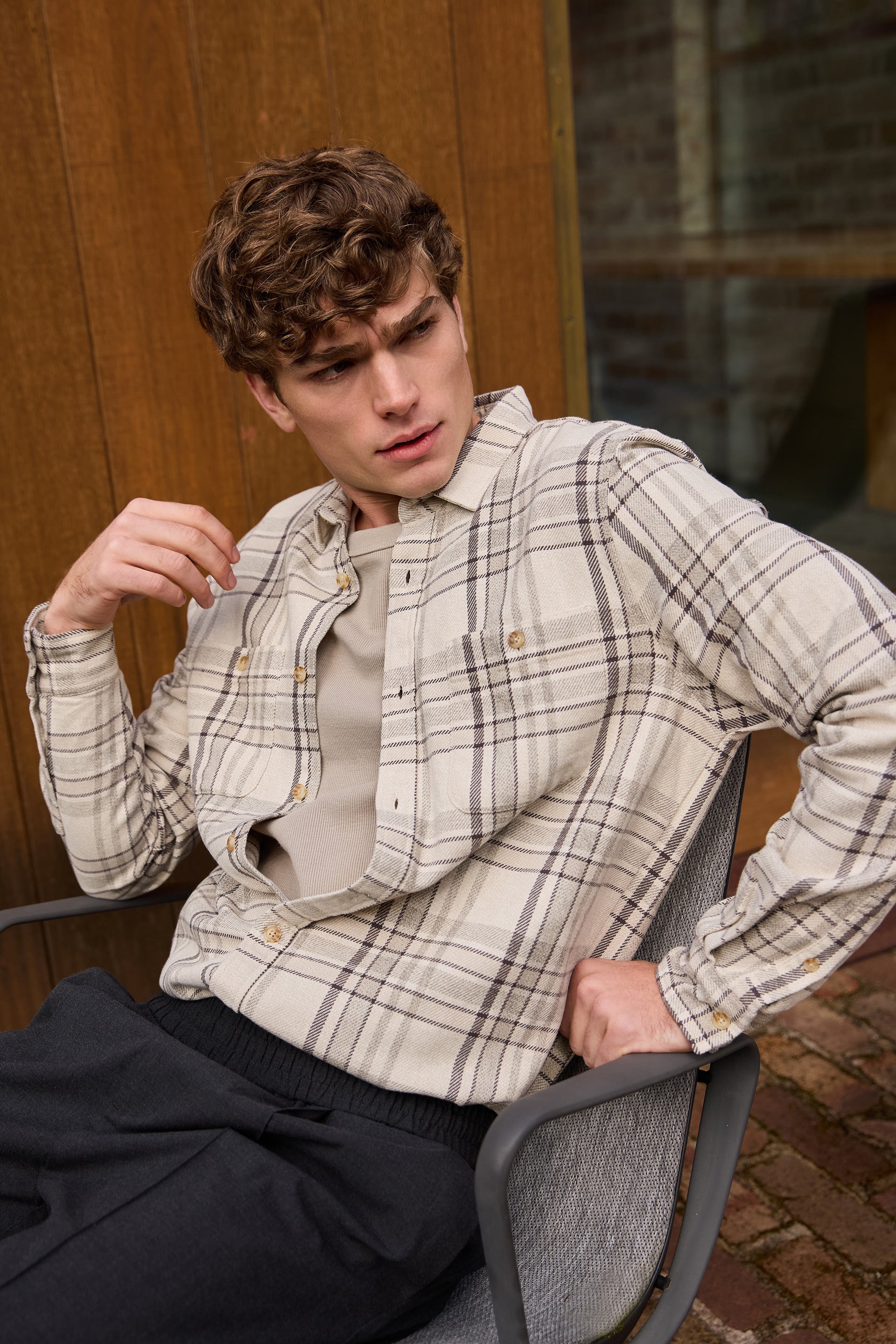 Alto Check Shirt in Sage Green - Men's Tops | Academy Brand