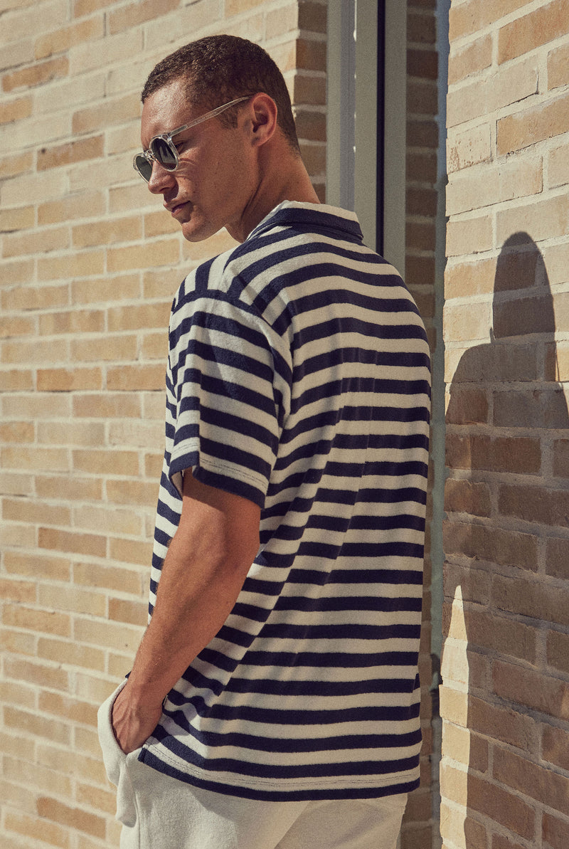 THE POLO MAILLOT in NAVY TERRY CLOTH