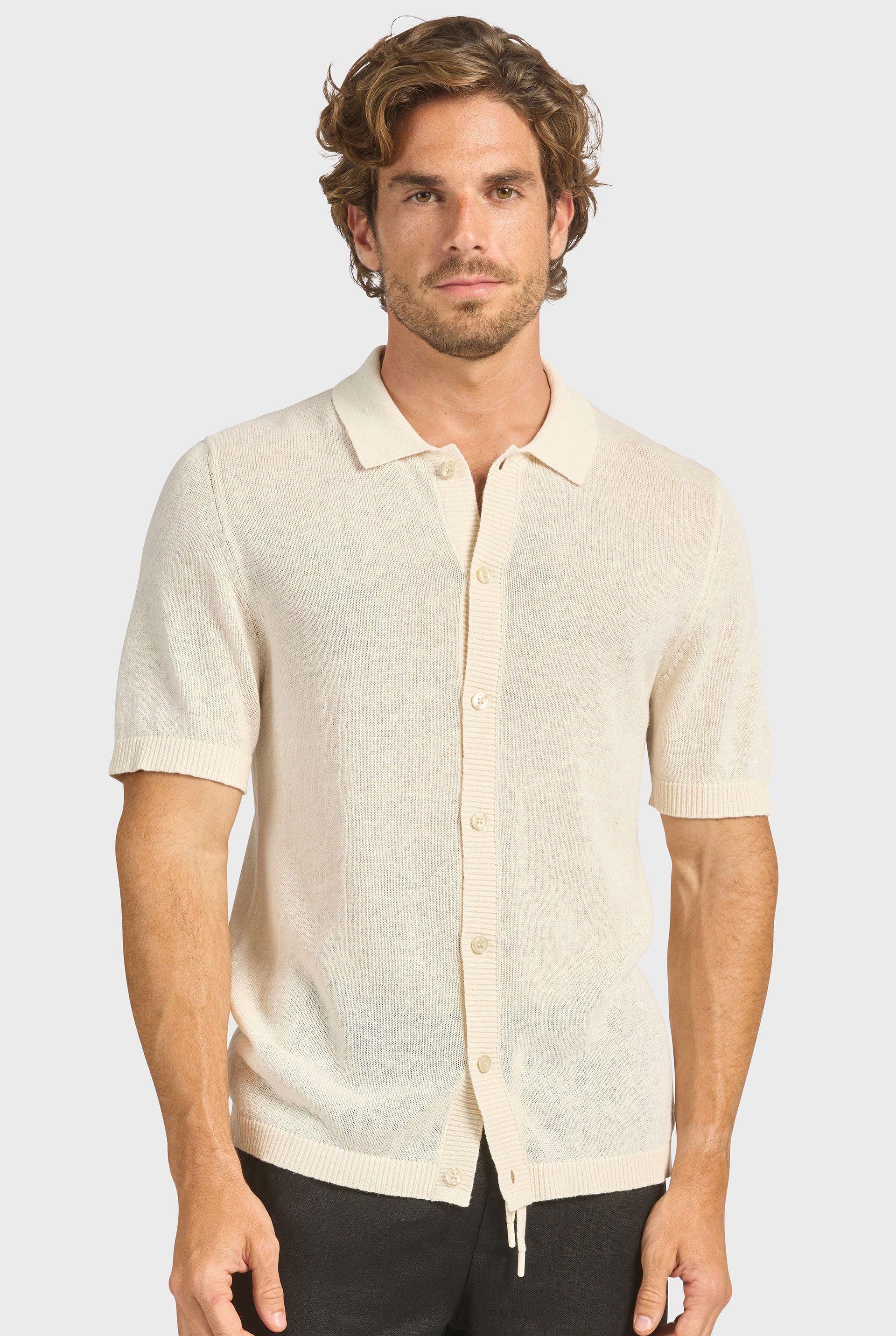 Gatsby Knit Polo — Linen Blend Knit Polo | Academy Brand