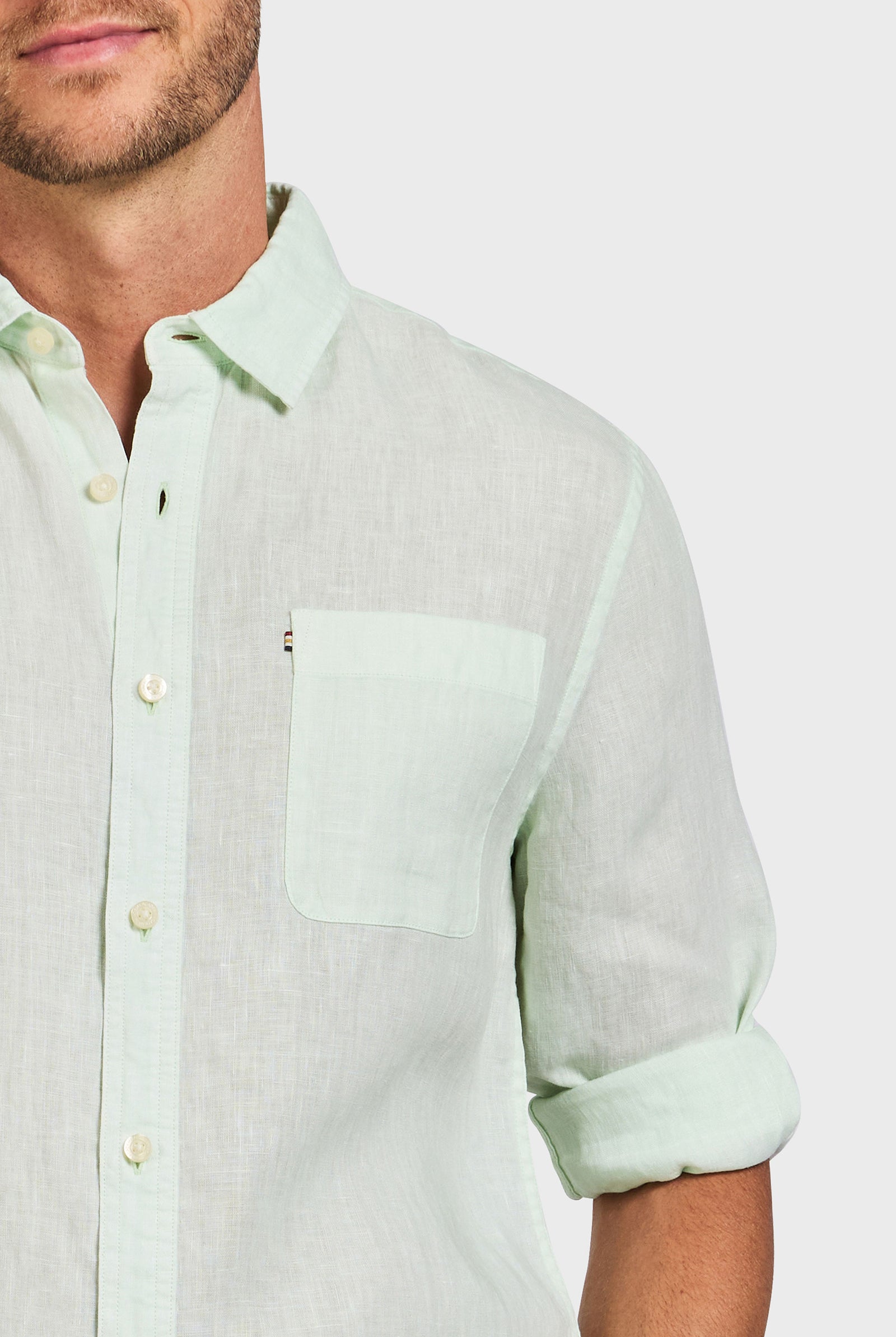 Hampton Linen Shirt in Aquamarine | Academy Brand