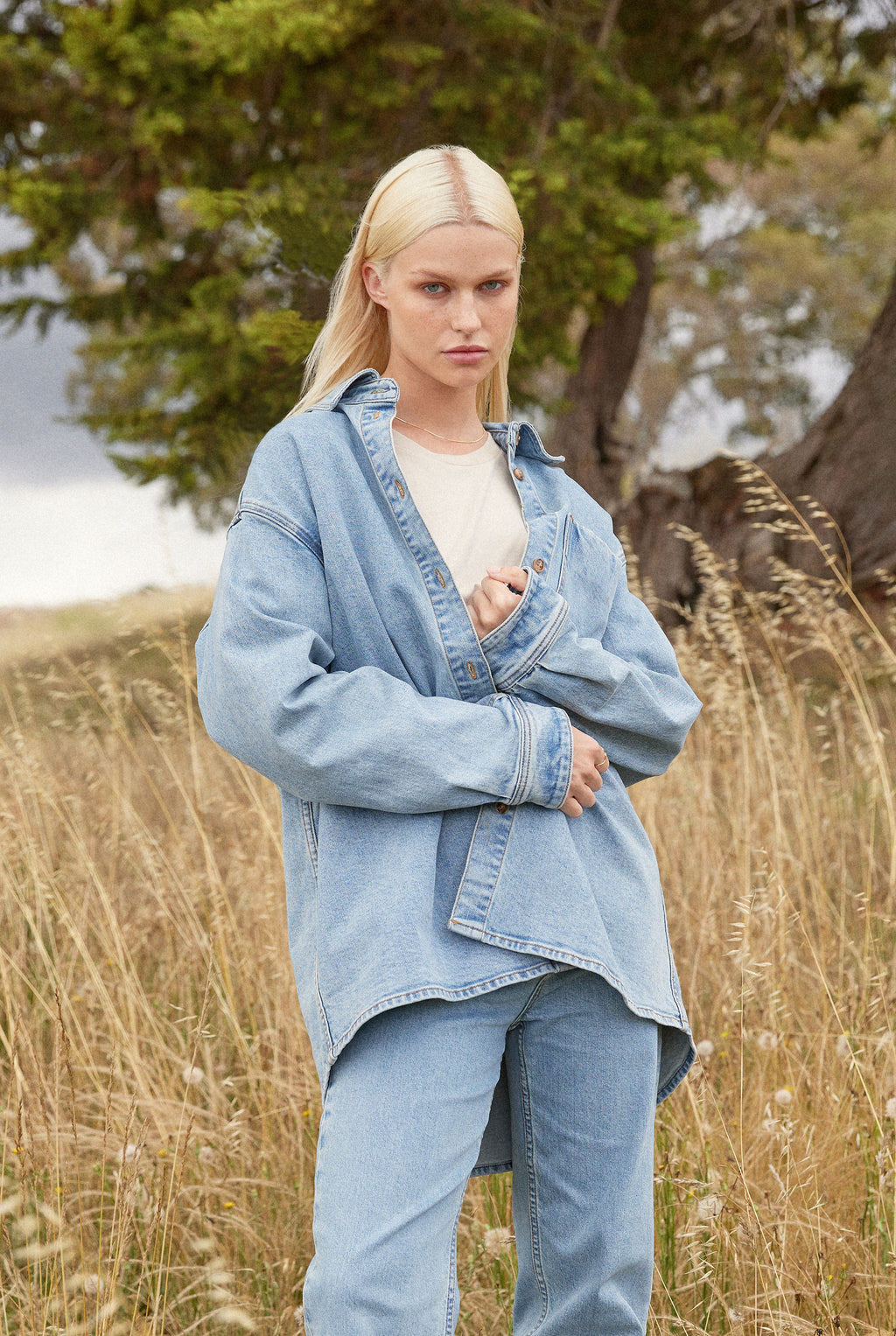 Hayworth Denim Overshirt in Light wash | Academy Brand