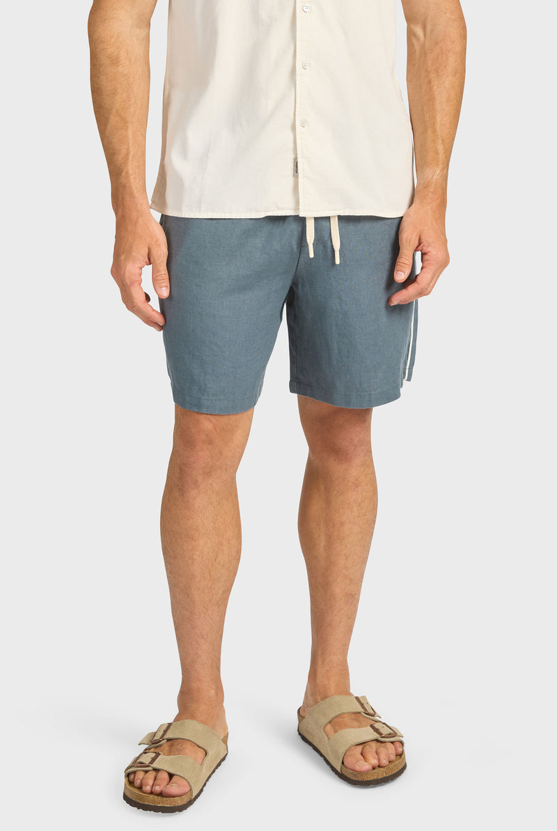 Jeff Piped Linen Short