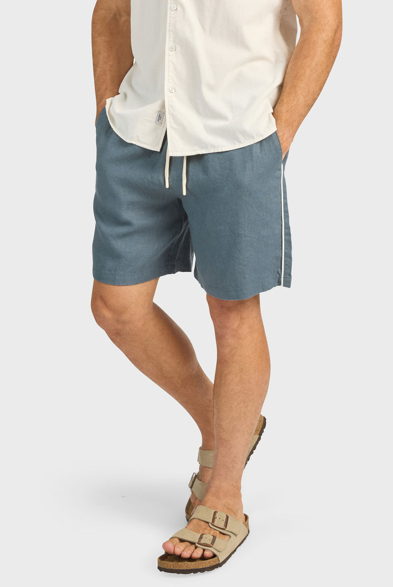 Jeff Piped Linen Short