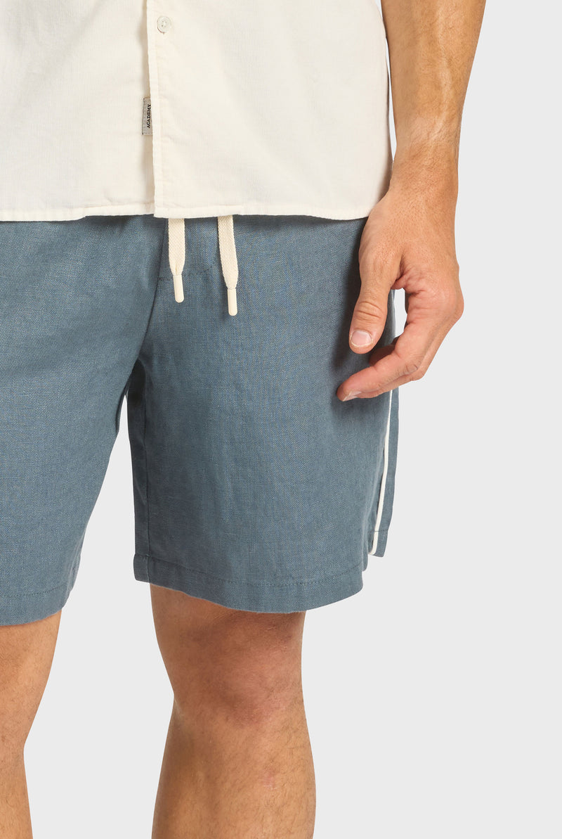 Jeff Piped Linen Short