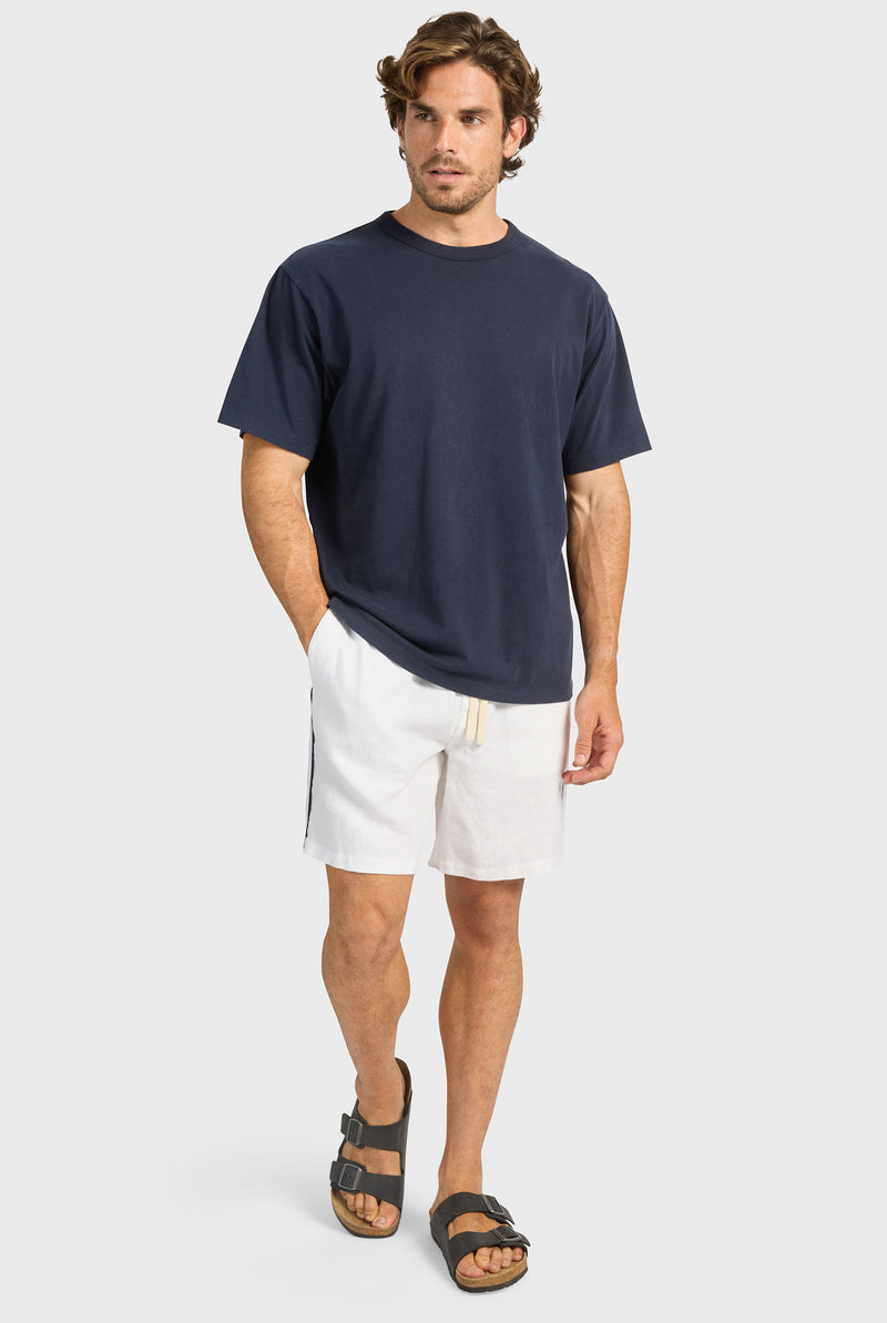 Jeff Piped Linen Short