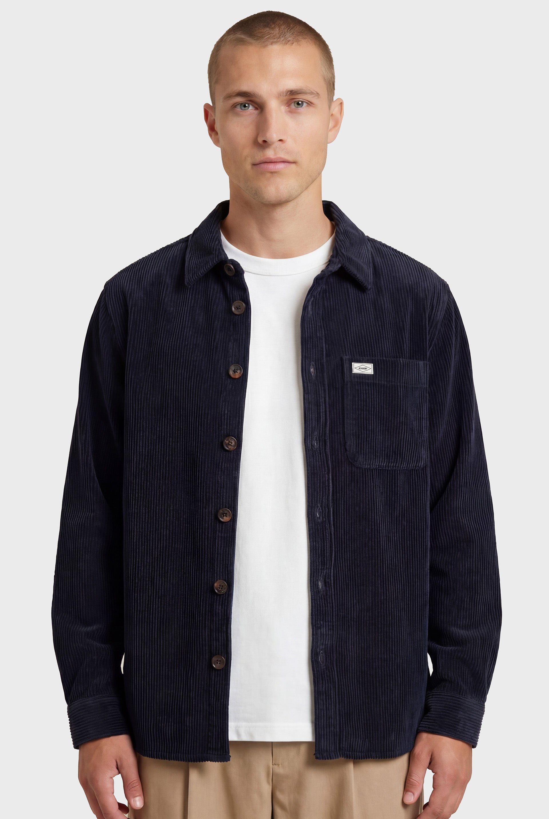 Lebowski Cord Overshirt in Navy - Men's Outerwear | Academy Brand