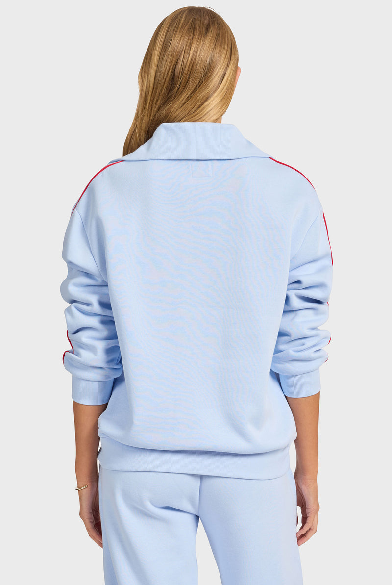 さらに100円引き◆MMLG◆COLLEGE HALF ZIP SWEAT Maggie 1/4 Zip Sweat in Bleach blue | Academy Brand