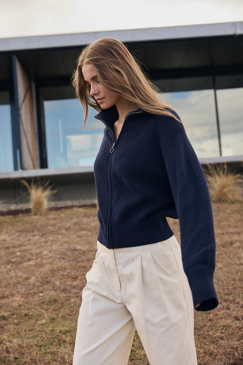 Maple Zip Through Knit