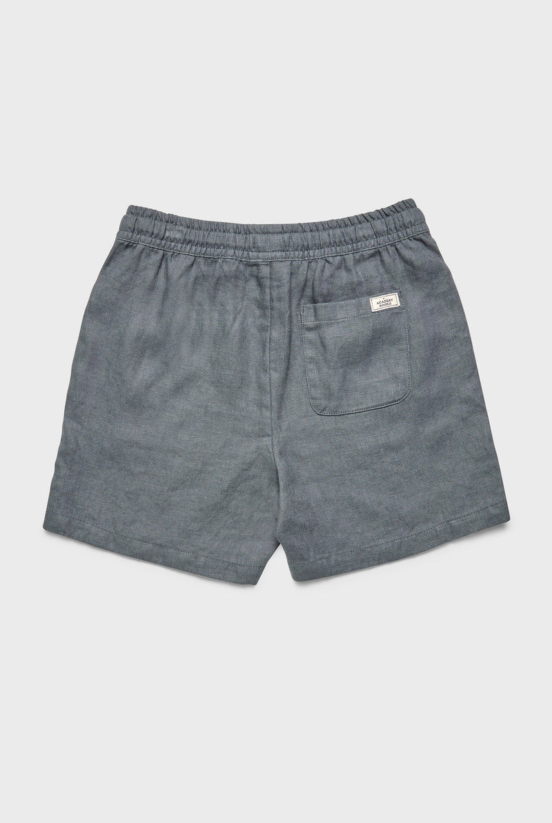 Kids Piped Riviera Linen Short