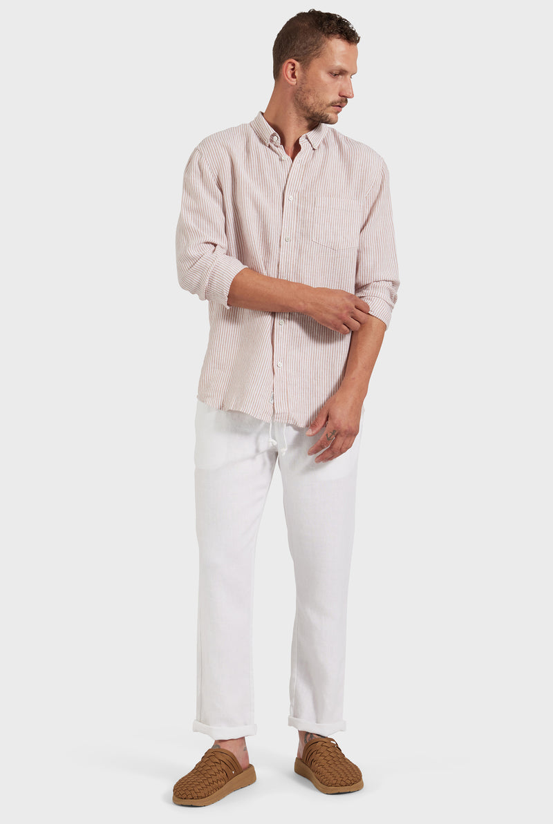 White Linen Riviera Pant, lines pants