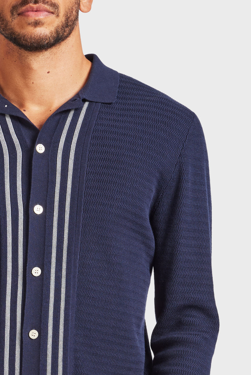 Ross Stripe LS Knit Shirt