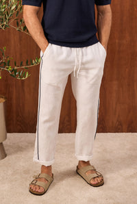 Riviera Piped Linen Pant