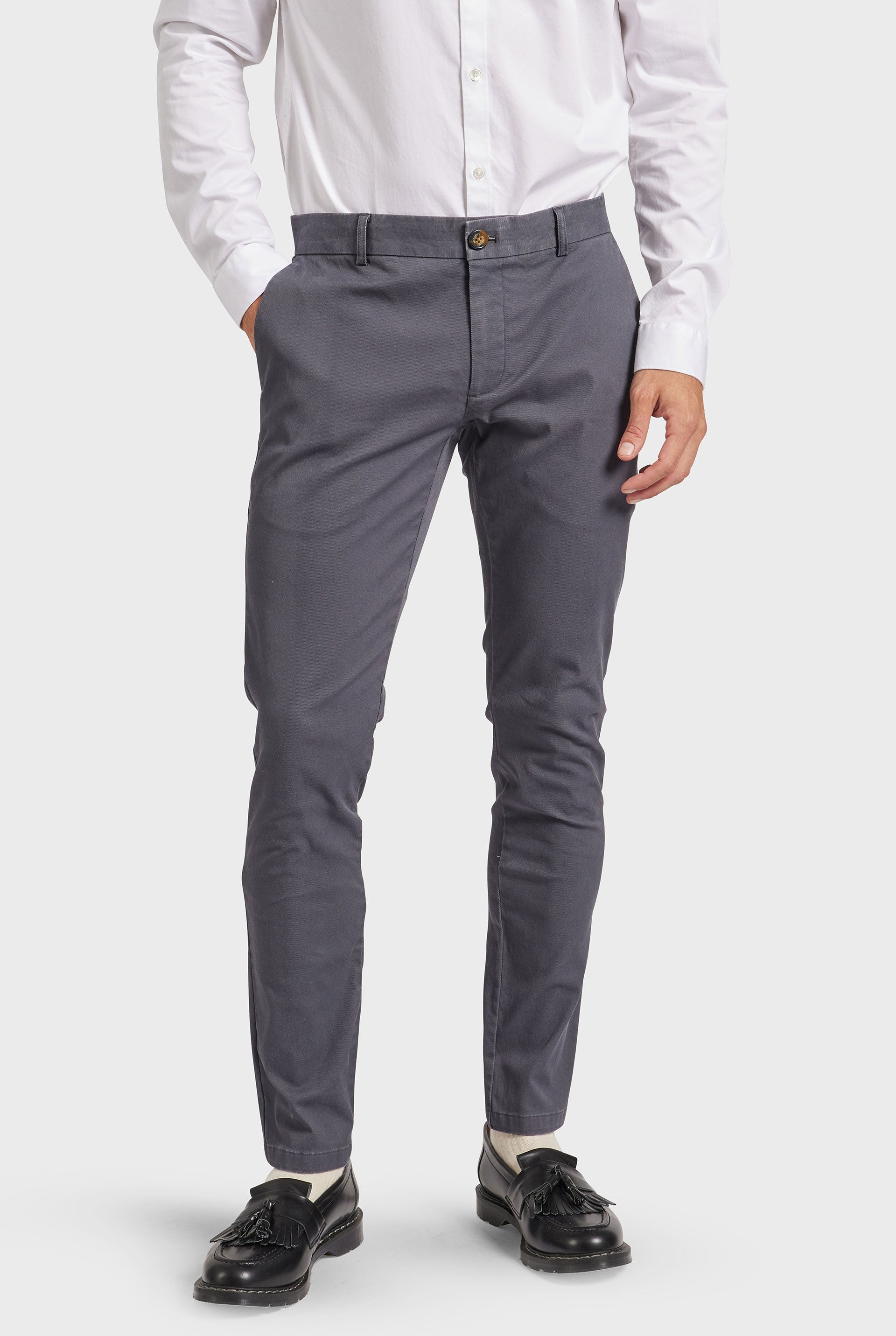 Seattle Deluxe Skinny Chino in Charcoal | Academy Brand