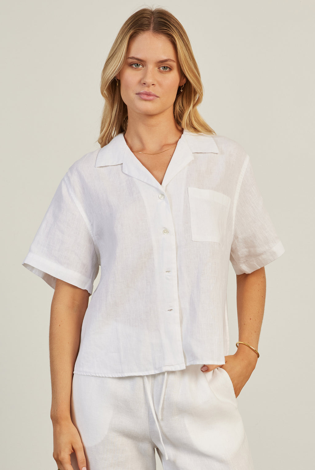 Vacation Short Sleeve Shirt in White