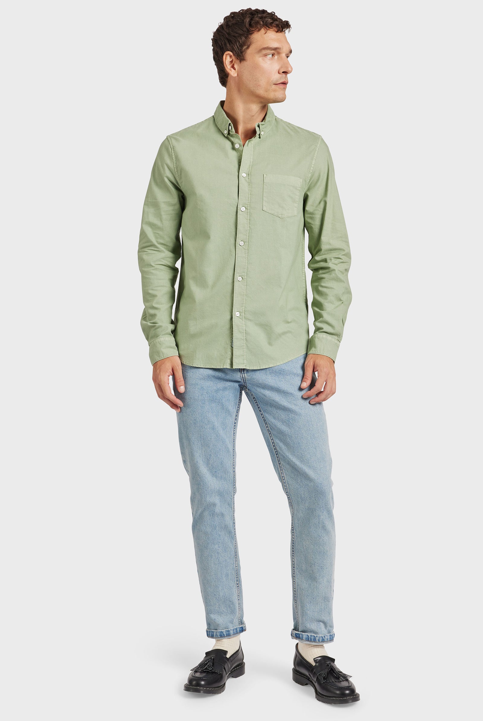 VINTAGEOXFORDSHIRT-SMOKEGREEN-