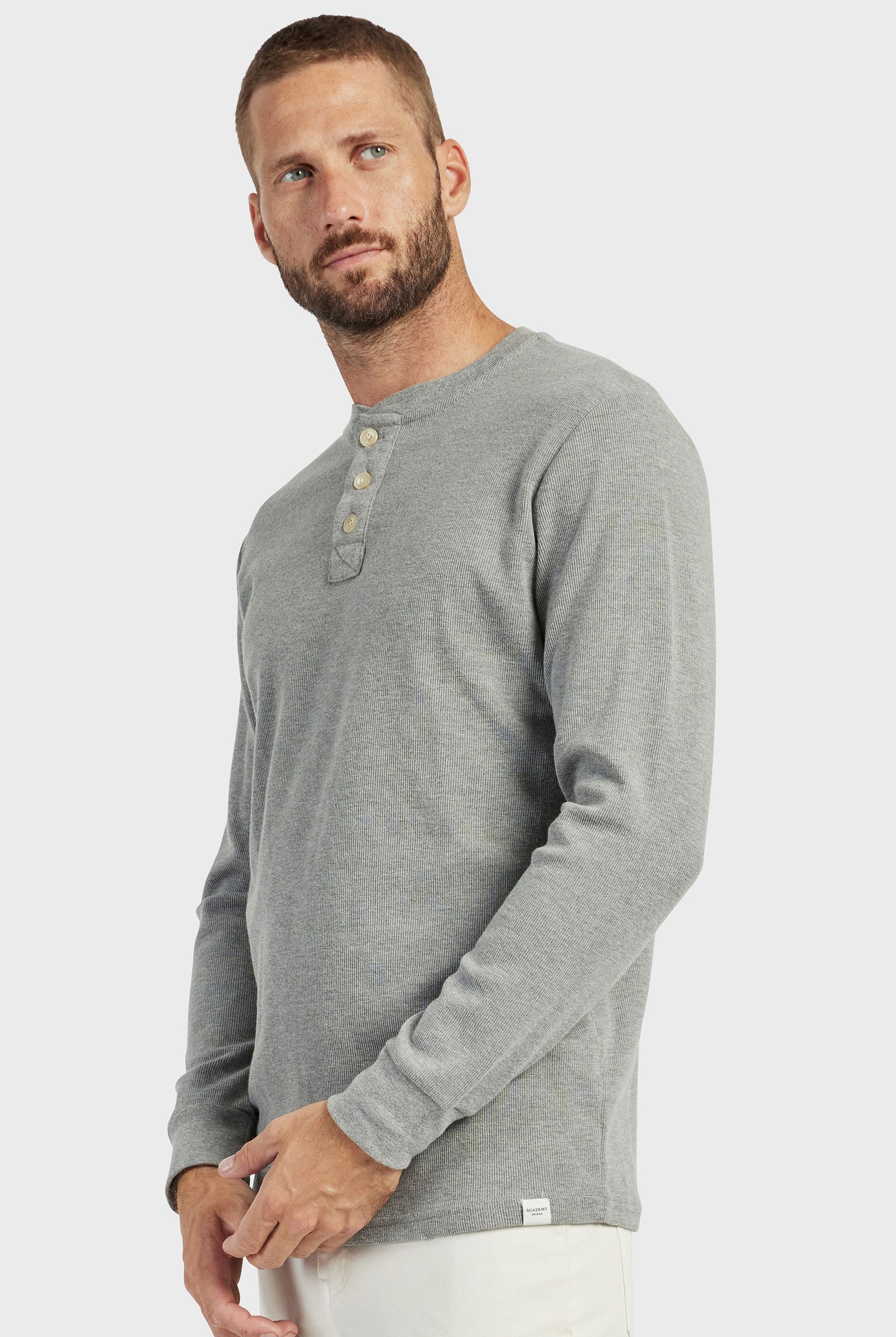 Henley shirt grey best sale